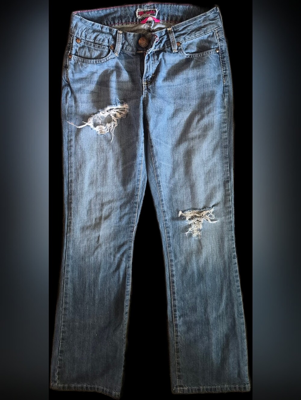 Wrangler Women’s Light Blue Distressed Boot Cut Jeans